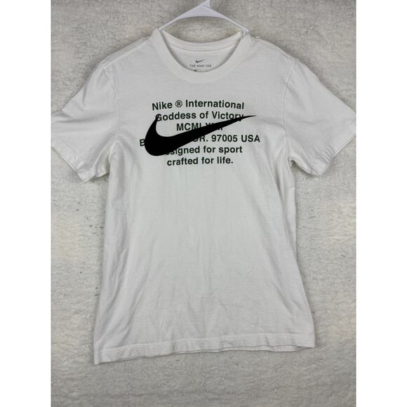 Nike International T-Shirt Womens Size Small White Goddess of Victory Pullover - Picture 1 of 5
